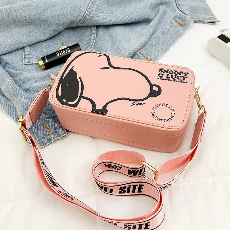 Kawaii Snoopy – sac à bandoulière rétro pour femmes, sac pour appareil photo exquis, mode grande capacité, matériau Pu, sac à main léger