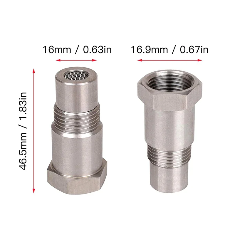 1 stks Mini Zuurstof Katalysator Sensor M18X1.5 Voor Auto 46.5*16.0*16.9 MM Zilver Roestvrij staal Duurzaam Auto Accessoires