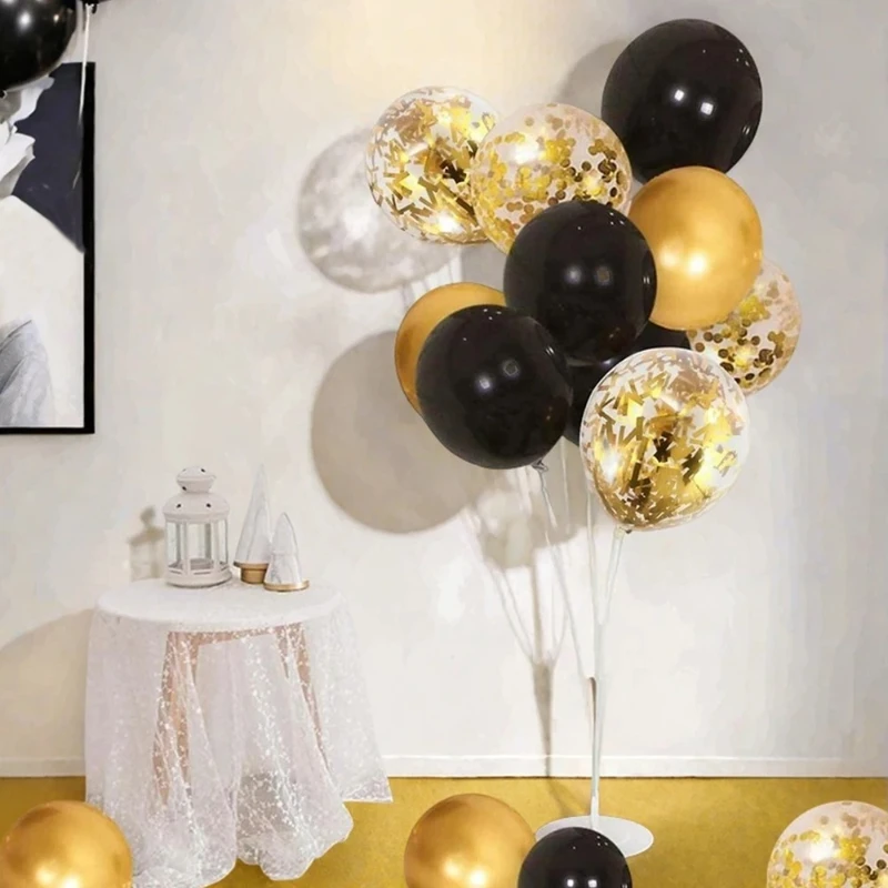 30 Stück 12 Zoll weiße und goldene Luftballons perlweiße Luftballons goldene Konfetti-Luftballons für Geburtstag, Hochzeiten, Jubiläumsfeier