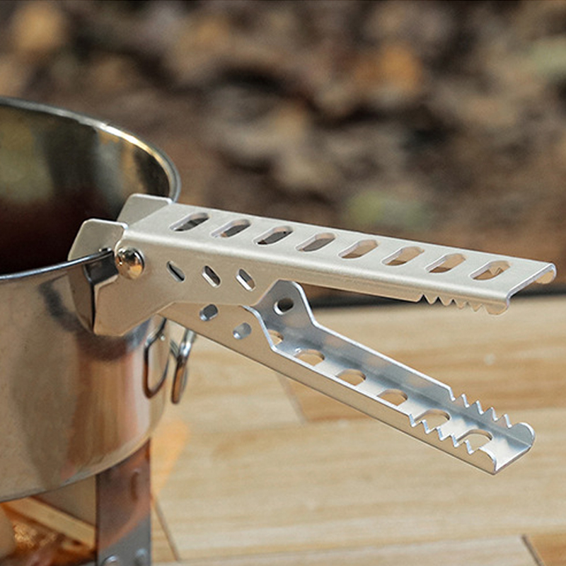 Clip de aleación de aluminio anticaliente, soporte de pinza para tazón, olla para acampar, mango de sartén, accesorios de cocina