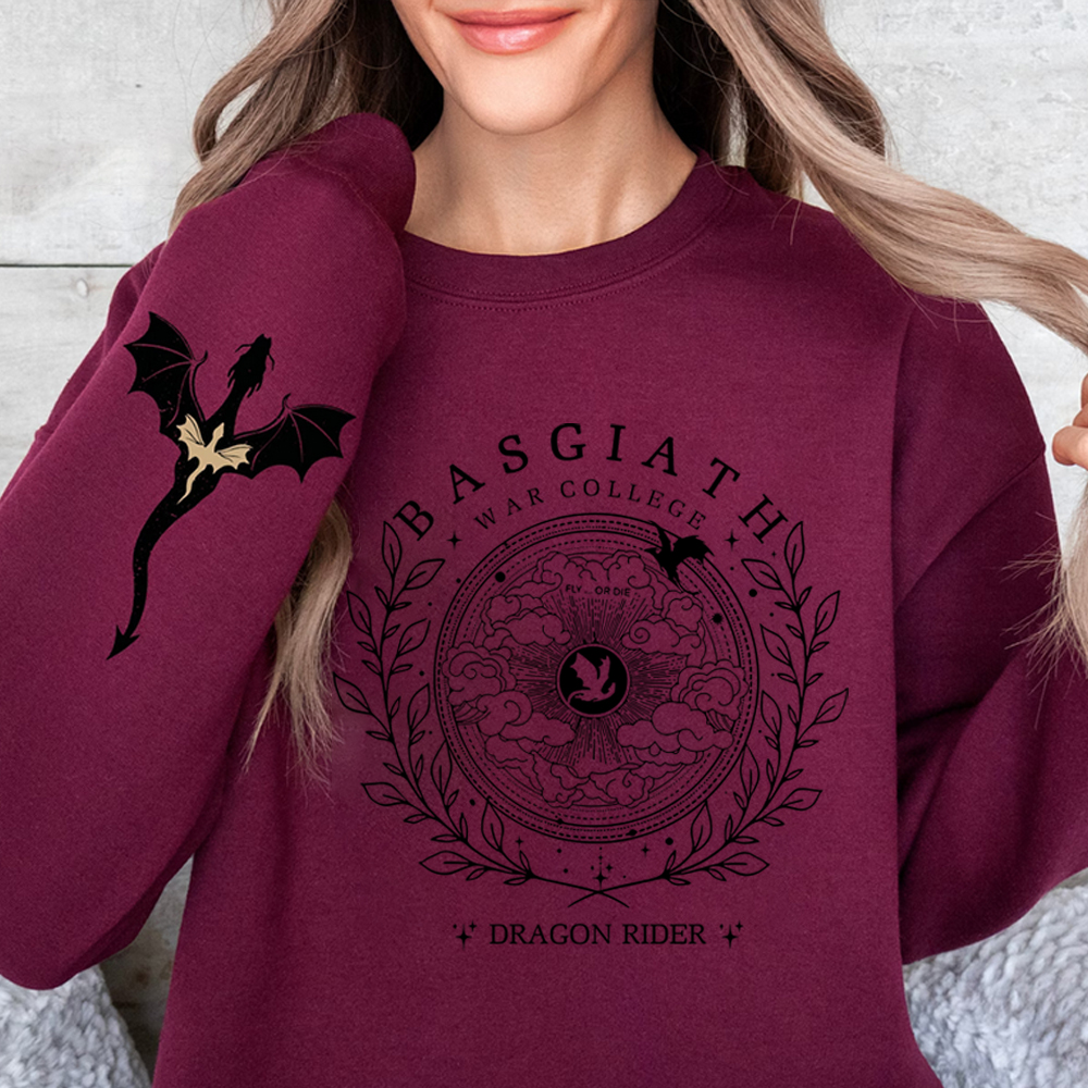 Sudadera de doble cara Basgiath War College, camiseta gráfica del cuarto ala, camiseta Fly or Die, jersey Vintage, sudadera con capucha de libro