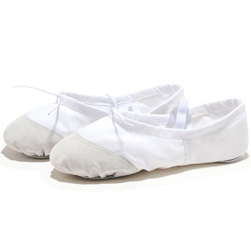 Zapatillas de ballet planas para niñas y mujeres, zapatos de lona para niños, suaves, negro, rojo, blanco, rosa