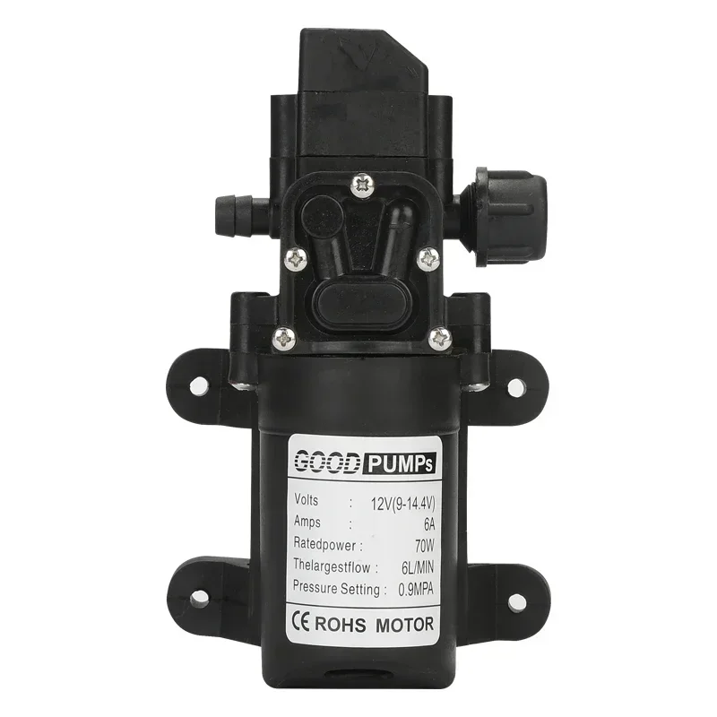 1 stücke Automatische Strömungsschalter 6L/Min DC12V 70 W 130PSI AUTO Membran Wasserpumpe Kleine Sichere Hochdruck selbstansaugende Pumpen