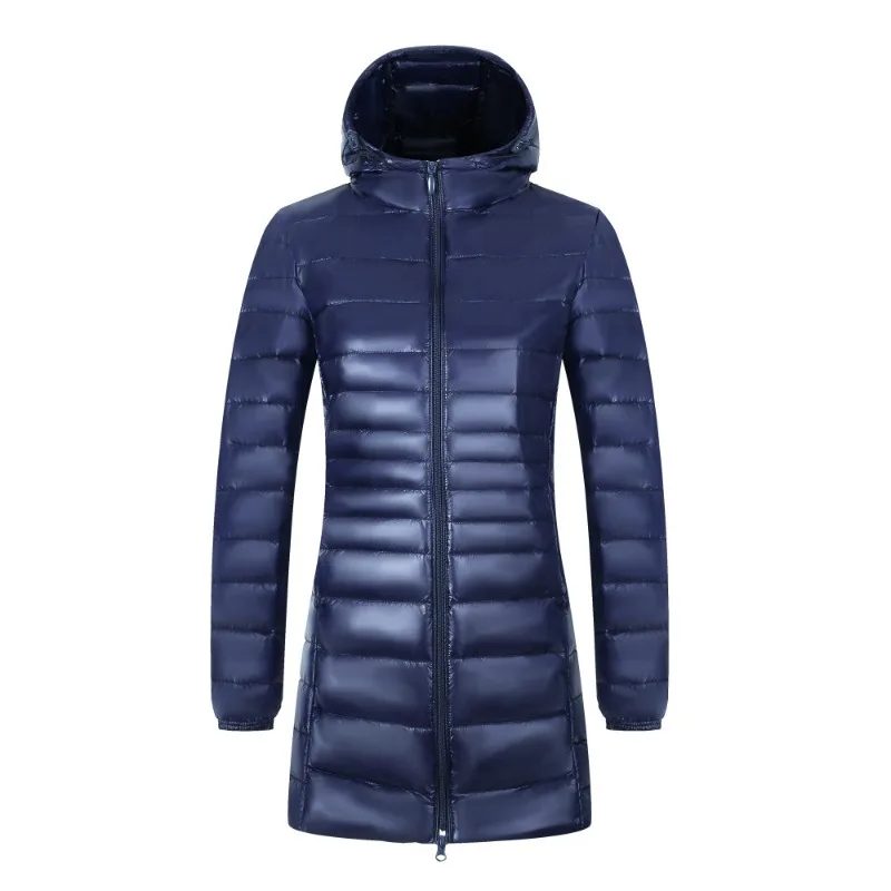 12 cores mulheres longo quente luz para baixo jaqueta senhoras moda com capuz com saco de armazenamento portátil puffer casacos femininos