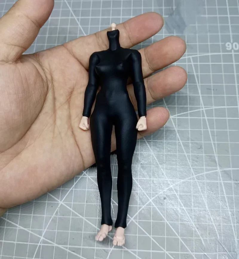 1/12 Scale Matte Black Tight Fitting Jumpsuit Model for6'' Female RomankeyX COWL