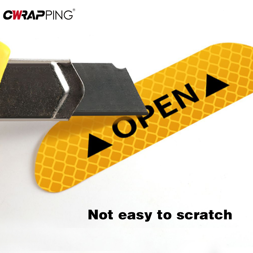 4PCS Reflective Car Door Sticker Safety Opening Warning Reflector Tapes Decal Reflective Exterior Car Stickers Auto Accessories