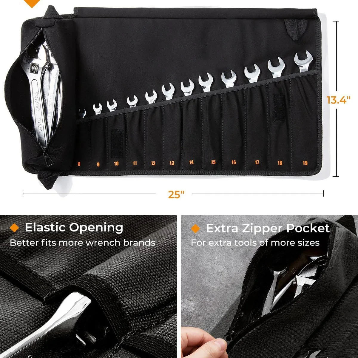 Multi-Purpose Tool Bag High Quality Professional Multi Pocket Hardware Tools Pouch Roll UP Portable Small Tools Organizer Bag