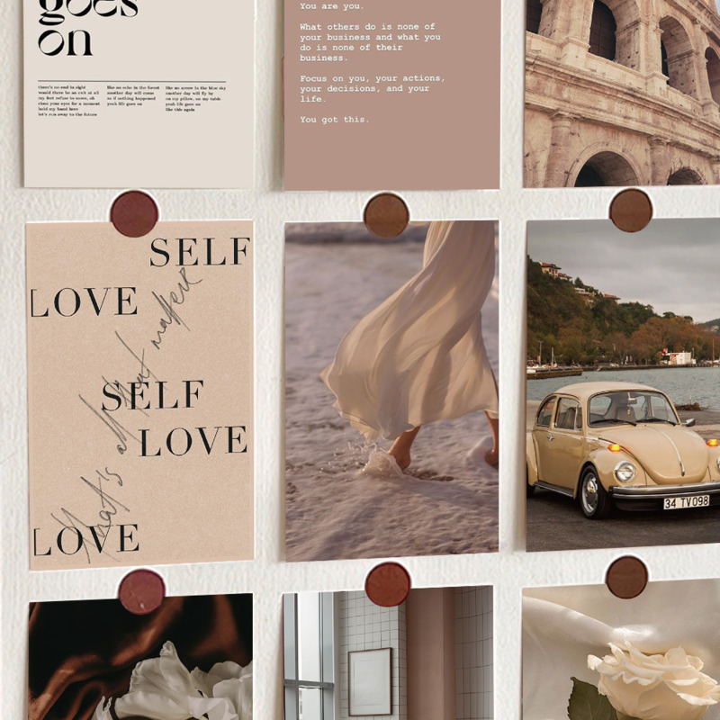 Nuovo Ins Cartolina d'arte minimalista francese 10 Carta decorativa da parete per sfondo moderno per la casa Messaggio creativo Puntelli per foto 10 fogli