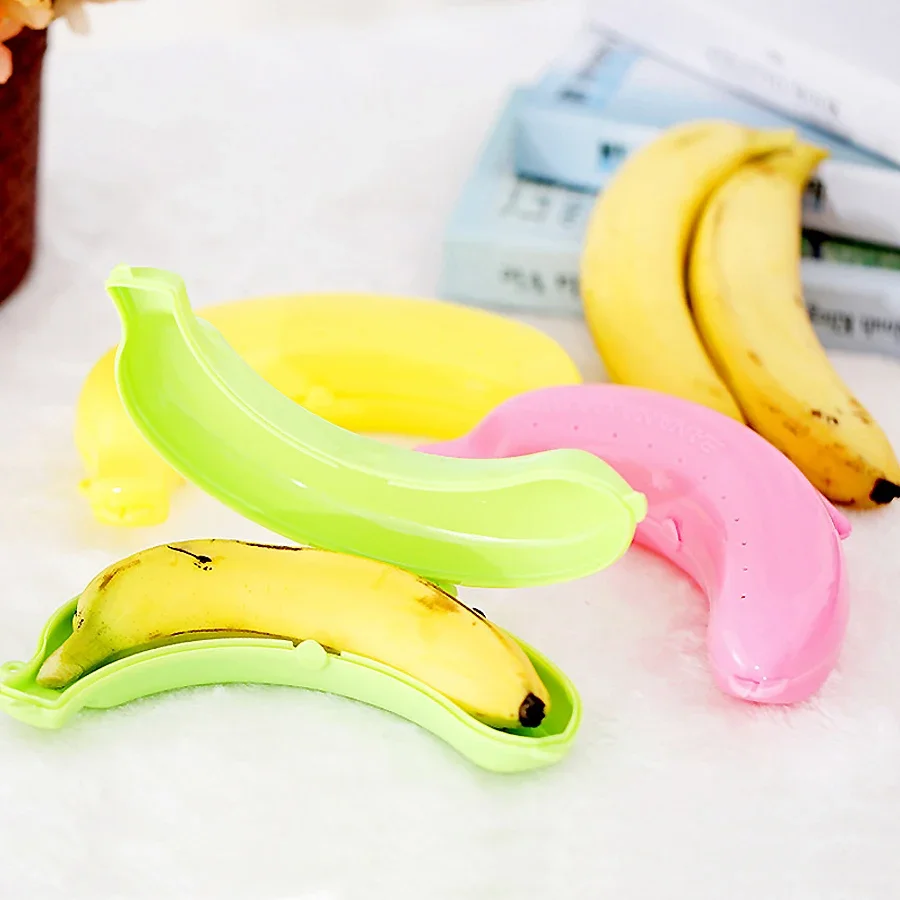 Chuối Hộp Bảo Quản Cho Du Lịch Ngoài Trời Dễ Thương Chuối Ốp Lưng Bảo Vệ Hộp Đựng Chuyến Đi Ngoài Trời Trưa Quả Hộp Lưu Trữ Giá Đỡ