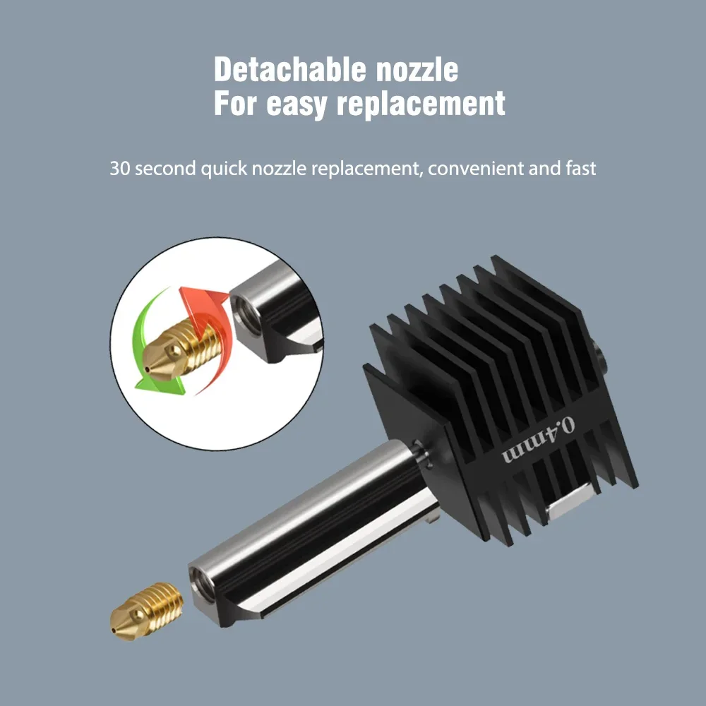 Nozzle For Bambu Lab A1/A1 Mini 0.2 0.4 0.6 0.8mm Hard steel replaceable Nozzle For Bambulab A1 Upgrade Hotend
