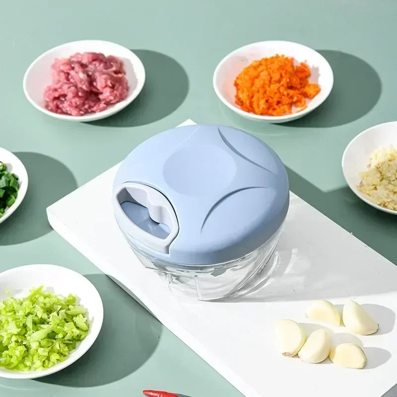 수동 고기 다지기 마늘 다지기 회전 마늘 프레스, 야채 양파 커터, 주방 요리 액세서리, 500 ml, 900ml
