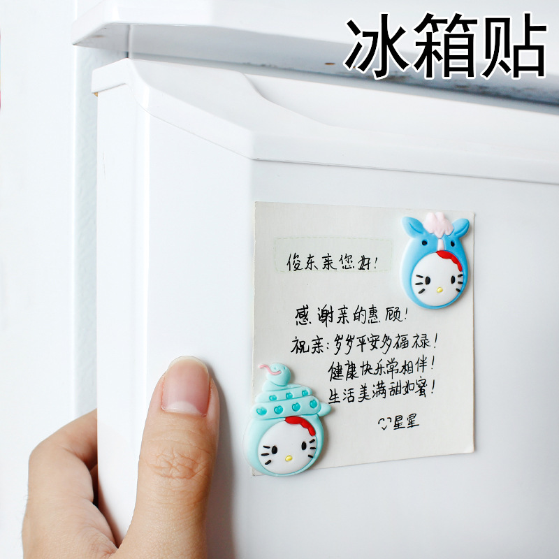 Мультяшный милый силиконовый мини-холодильник Hello Kitty, украшение для дома
