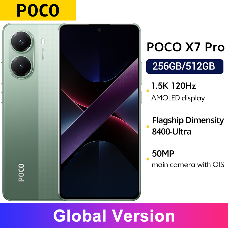 Versão global poco x7 pro smartphone dimensão 8400-ultra 6000mah 90w hipercarga 6.67 "tela amoled nfc xiaomi hyperos 2