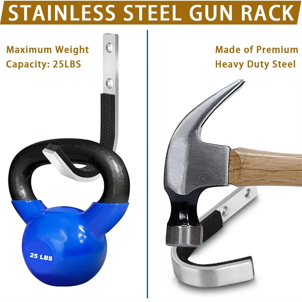 Horizontale Pistole Rack Wand Halterung J-haken Gewehr Schrotflinte Bogenschießen Bogen Kleiderbügel Haken mit Weichen Polsterung Jagd Zubehör