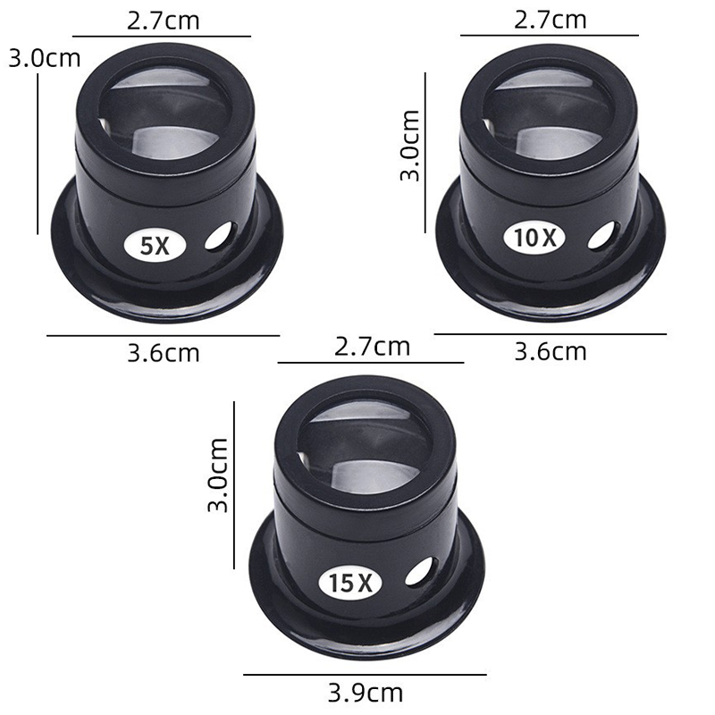 1/Set 5X 10X 15X Magnifying Glass Clip on Magnifier for Watchmaker Jewelry Watch Repair Tools