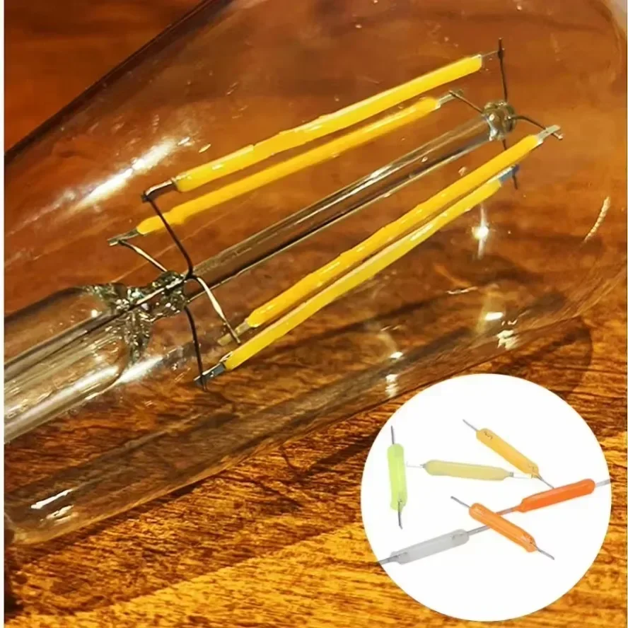 5 ~ 100PCS ต่อกล่อง 3V 38mm LED Filament หลายสี COB EDISON หลอดไฟหลอดไส้ไดโอดอุปกรณ์เสริมวันหยุด