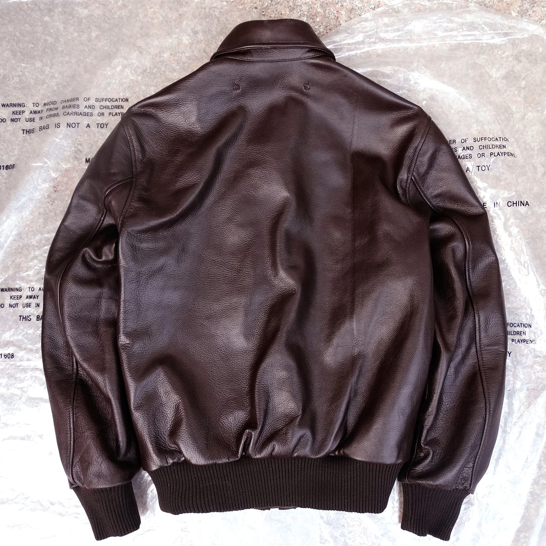 Jaqueta de Couro A2 da Força Aérea Americana, Estilo Retrô, Couro de Vaca de Camada Superior, Jaqueta Masculina Curta Slim Fi...