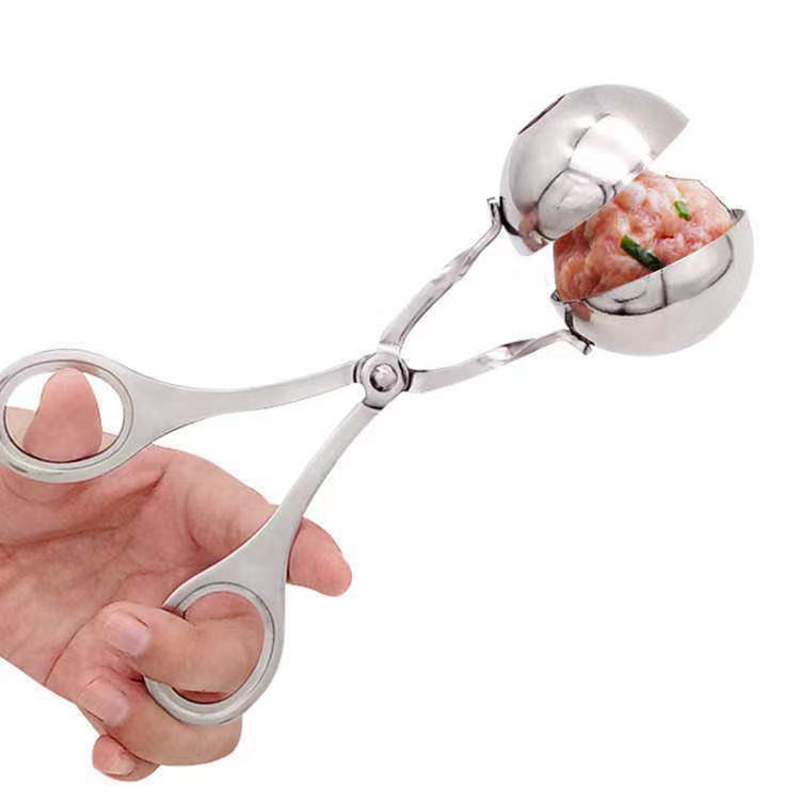 Aço inoxidável Carne Ball Maker Ferramenta, Clipe, Redondo, Arroz Bola Shaper, Colher, Almôndega Fazendo Mold, Antiaderente, Recheado, Gadget de cozinha