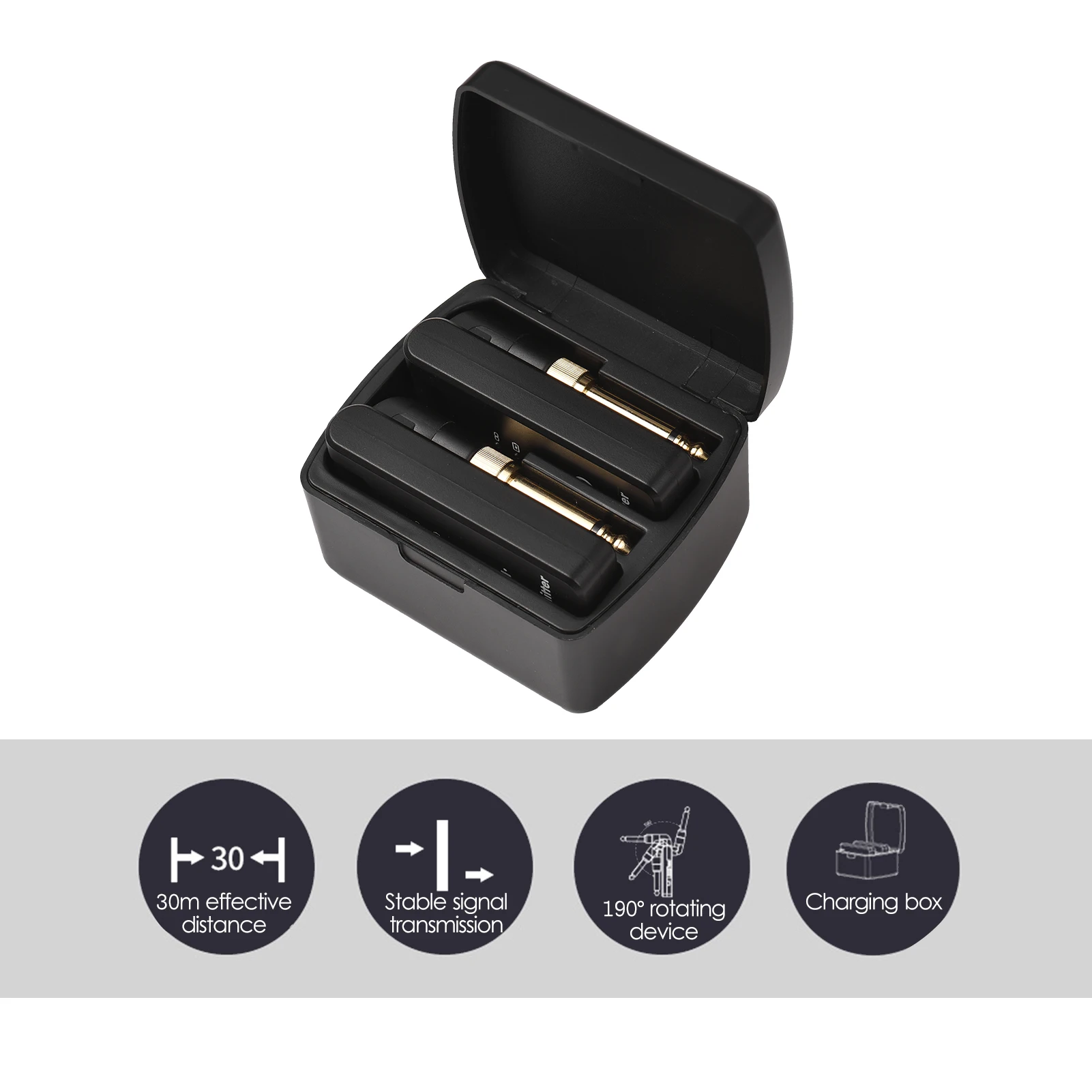 M-vave 2,4 G kabelloses Gitarrensystem WP-8 Gitarrensender Empfänger 2-in-1-Stecker 4 Kanäle kabellose Gitarre mit wiederaufladbarer Box