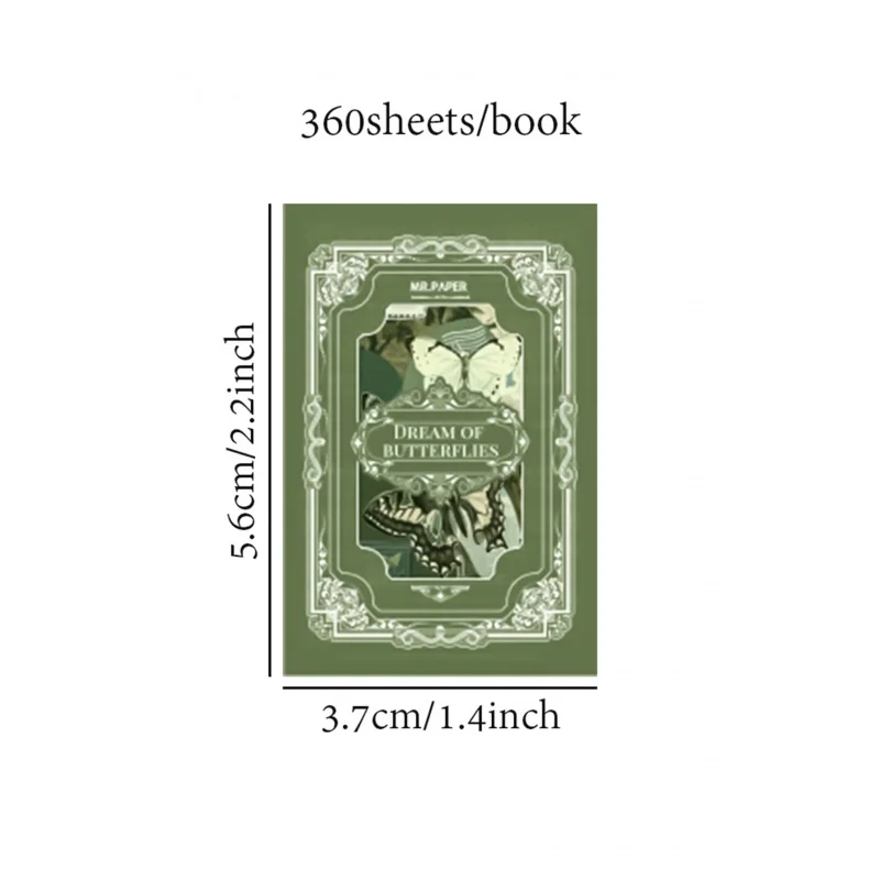 4 Stile 360 fogli/libro Materiale Libro Serie da collezione retrò Ins Fiore Farfalla Semplice Manuale Base Decorazione Carta