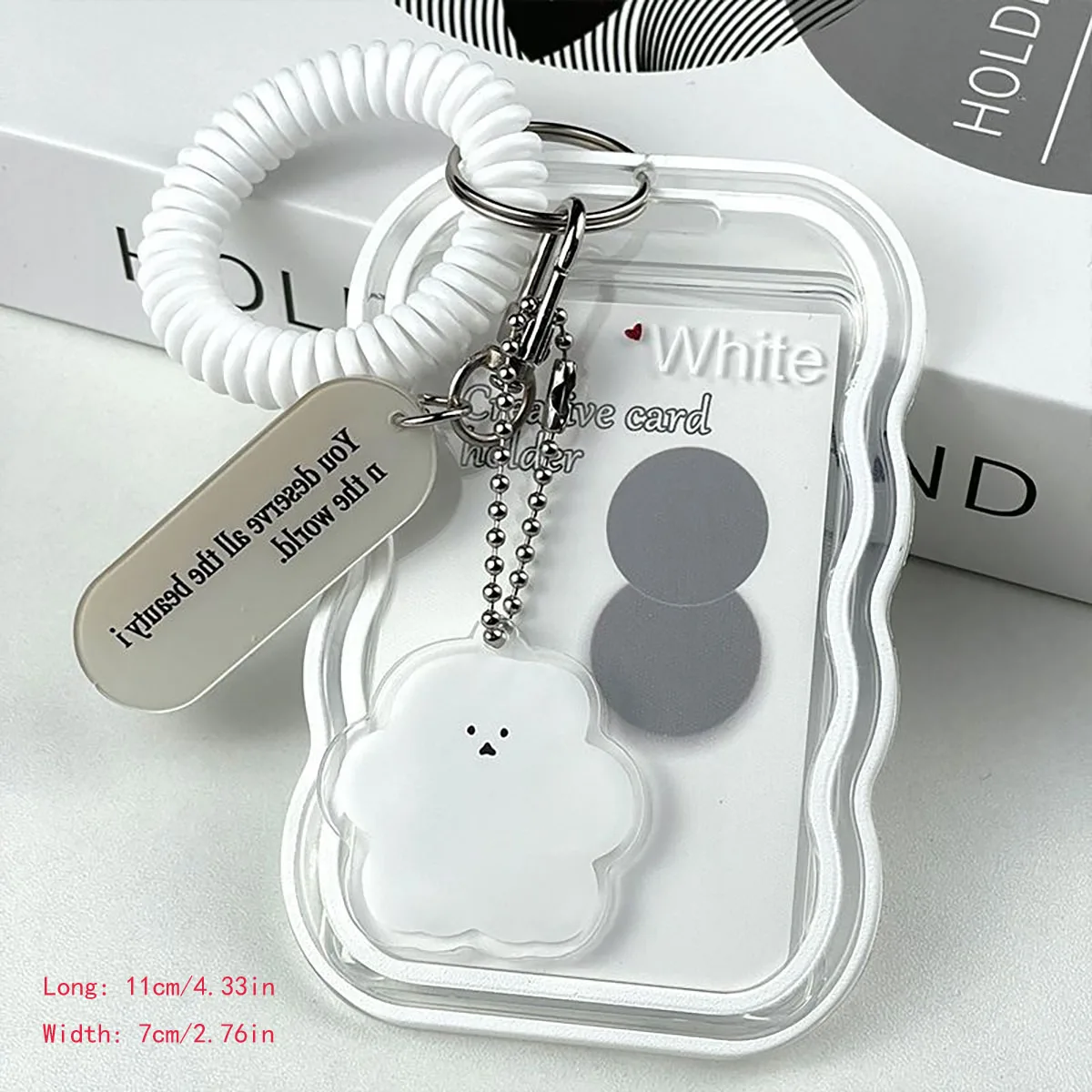 Kpop Photocard Creative Design Student Card Case Photo Protector Transparent Card Holder Keychain Photo Bus Card