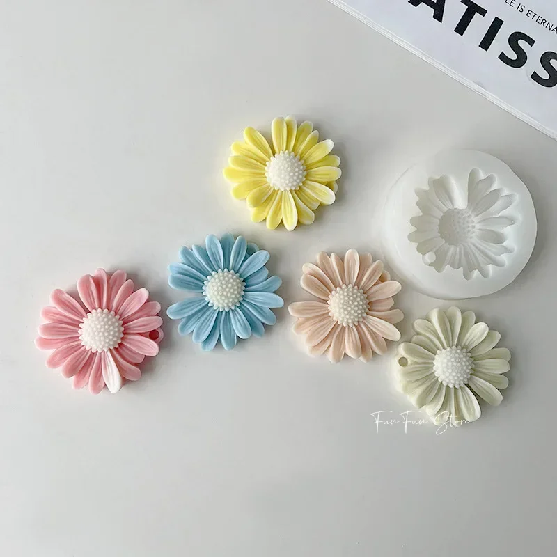 Molde de vela de silicona con forma de Margarita, vela perfumada, molde de jabón para aromaterapia, Kit de fabricación de velas, molde de vela hecho a mano con flores DIY