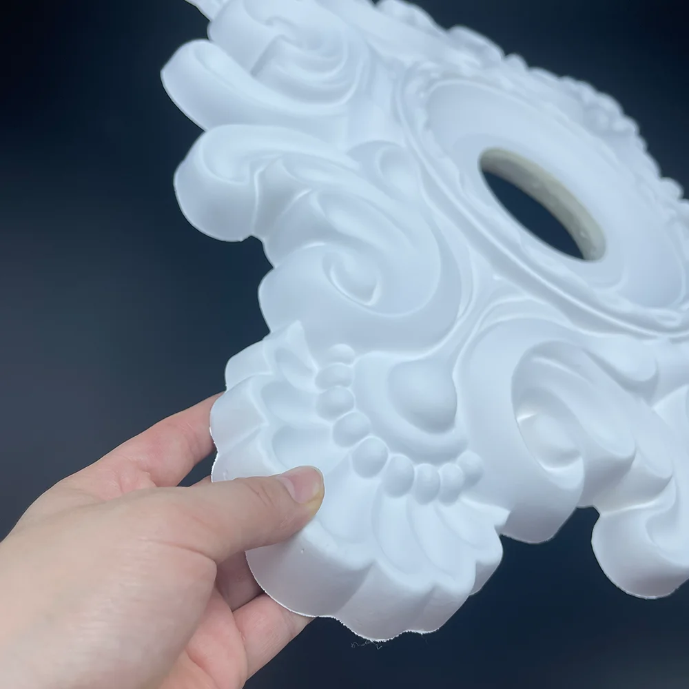 Lamp plate PU lines imitating plaster polyurethane foam material European large lamp base decoration American ceiling round plat
