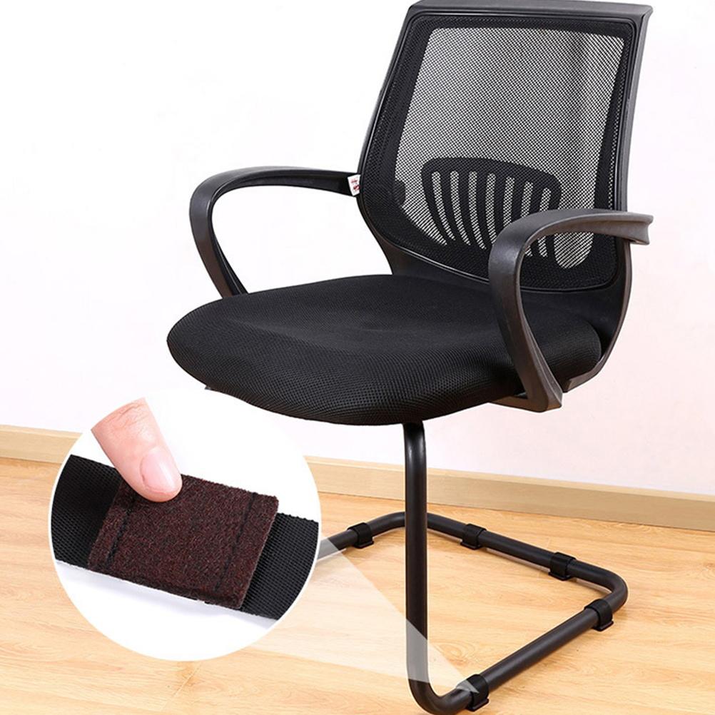 12 Pcs Black Office Chair Bow Pads Wear-resistant Wrap-around Felt Furniture