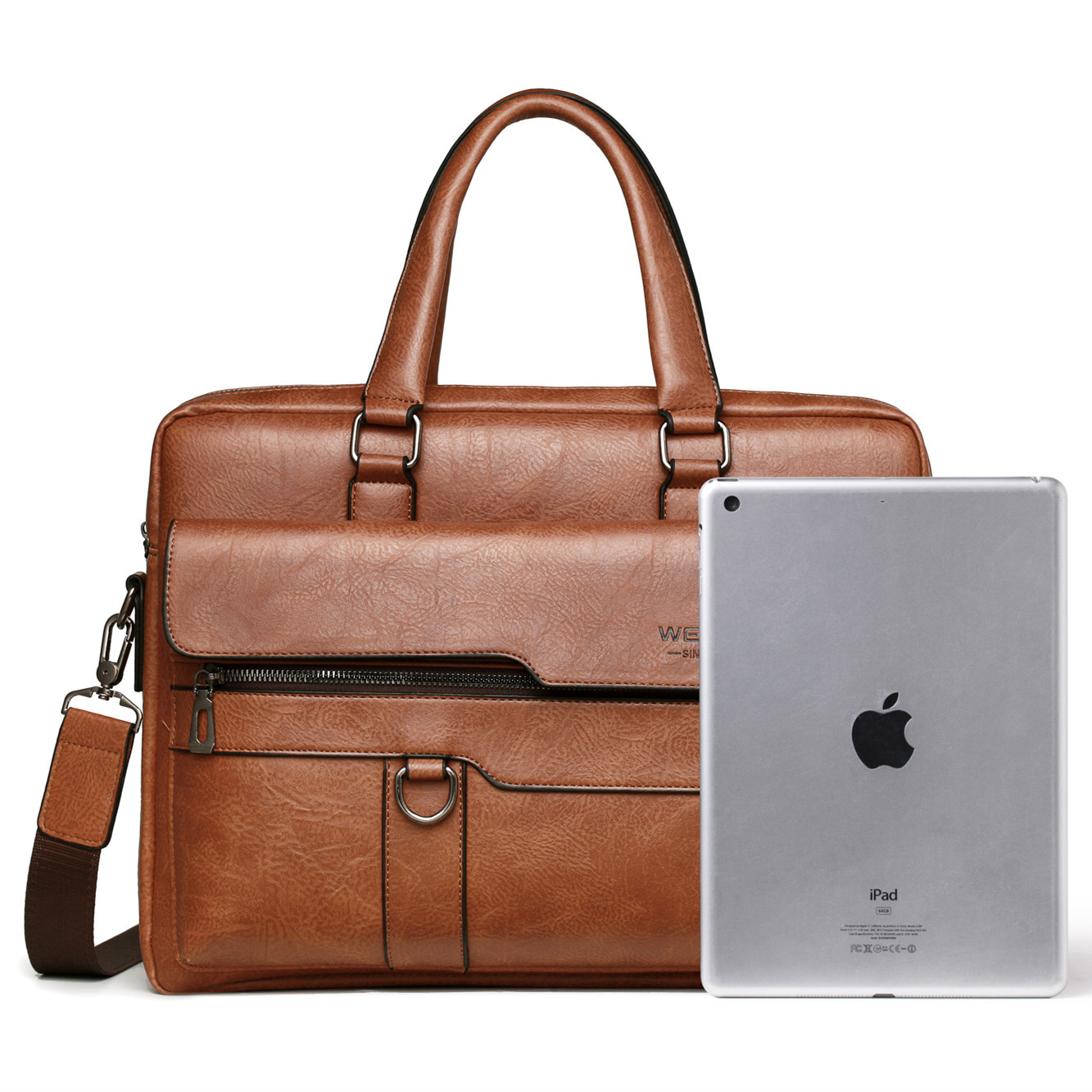 2023 Mannen Aktetas Tas Hoge Kwaliteit Business Beroemde Merk PU Lederen Schoudertas Messenger Bags Kantoor Handtas 14 inch Laptoptas