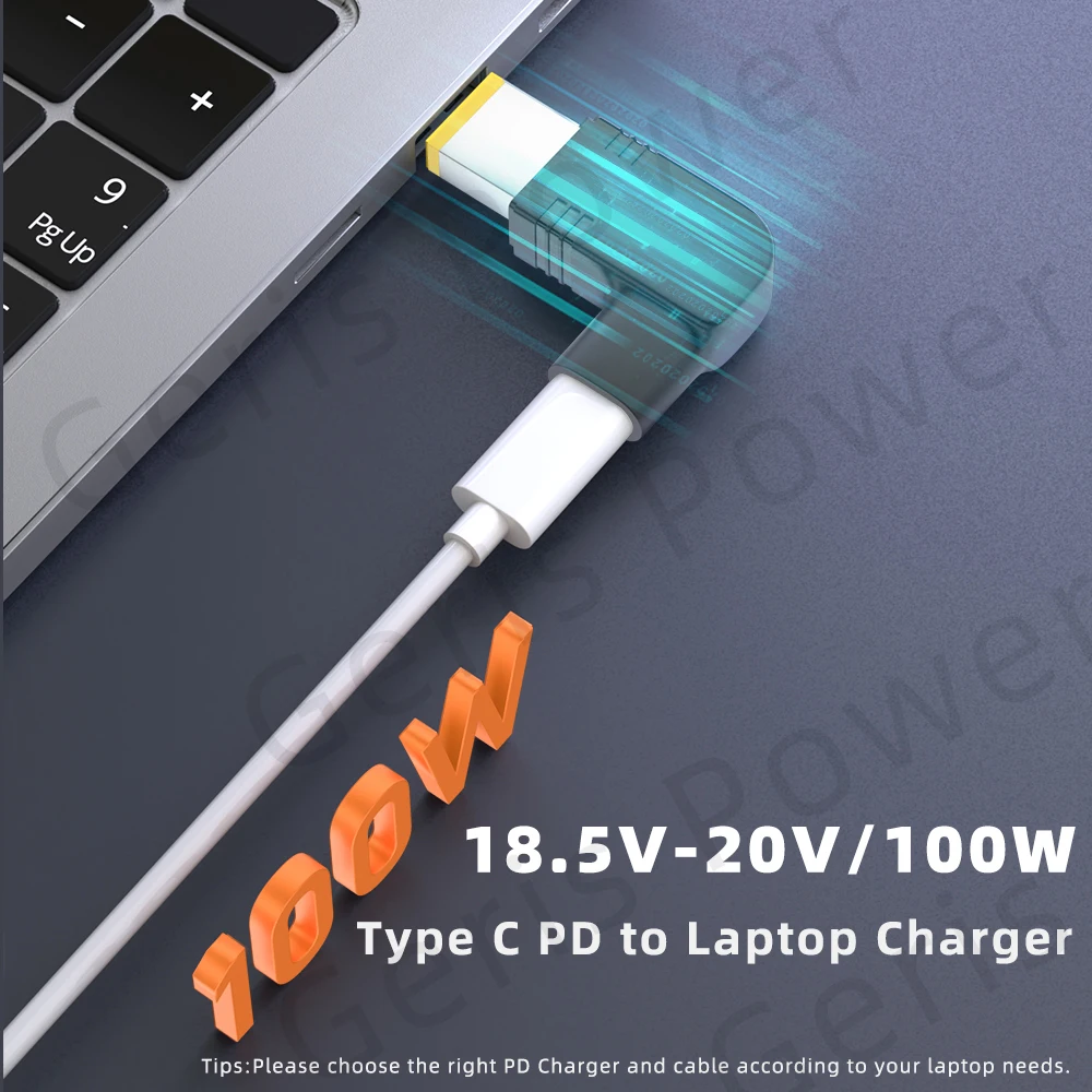 100W PD USB C Carregador para laptop Universal Tipo C Adaptador de carregamento rápido para Asus Lenovo HP Dell Acer Samsung