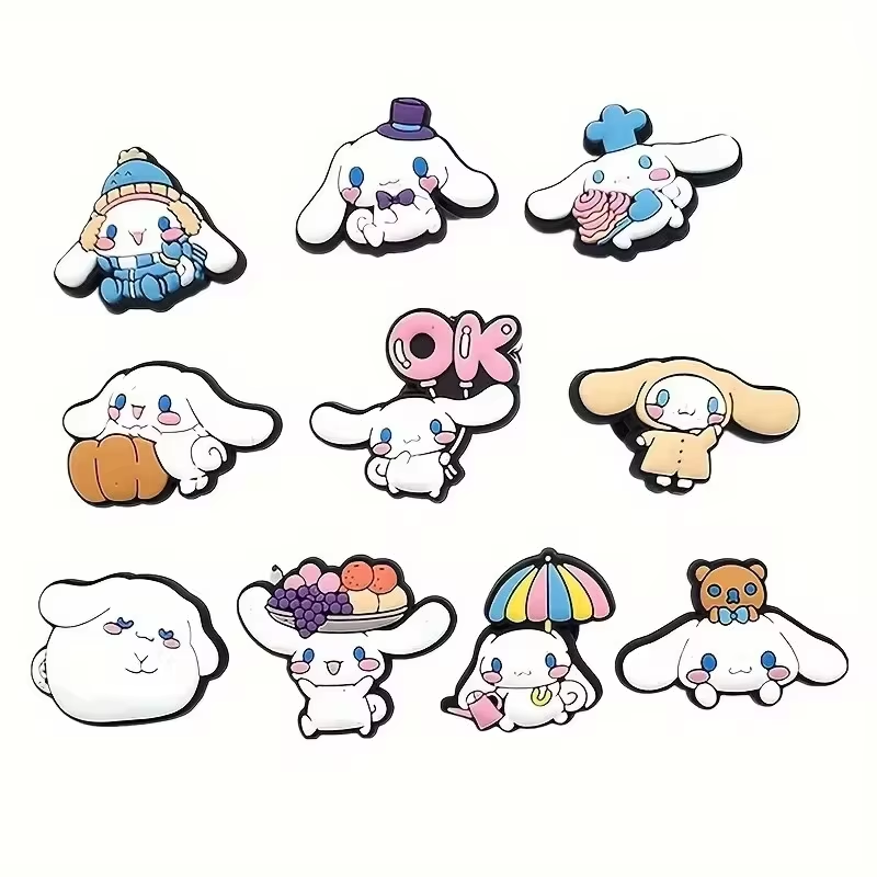 Miniso 10/30 peças sanrio sapato decorações acessórios amuletos para tamancos bogg saco bolha slides sandálias, ideia de presente para aniversário