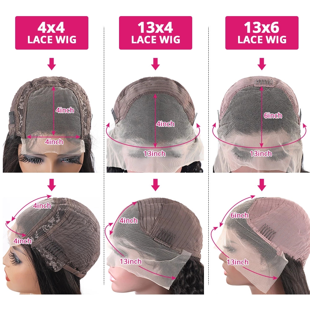 Deep Wave ลูกไม้ด้านหน้าผมมนุษย์ Wigs ความหนาแน่น 180% 13x6 ลูกไม้ด้านหน้าวิกผม 100% ผมมนุษย์ Deep Wave วิกผมลูกไม้ด้านหน้า Pre Plucked