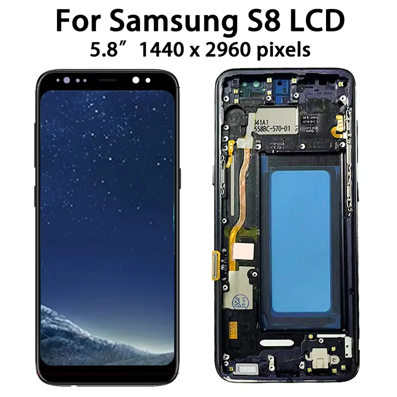 New TFT S8 Screen For Samsung  S8 G950F G950FD G9500 G950U Lcd Display with Frame Touch Screen Digitizer Replacement