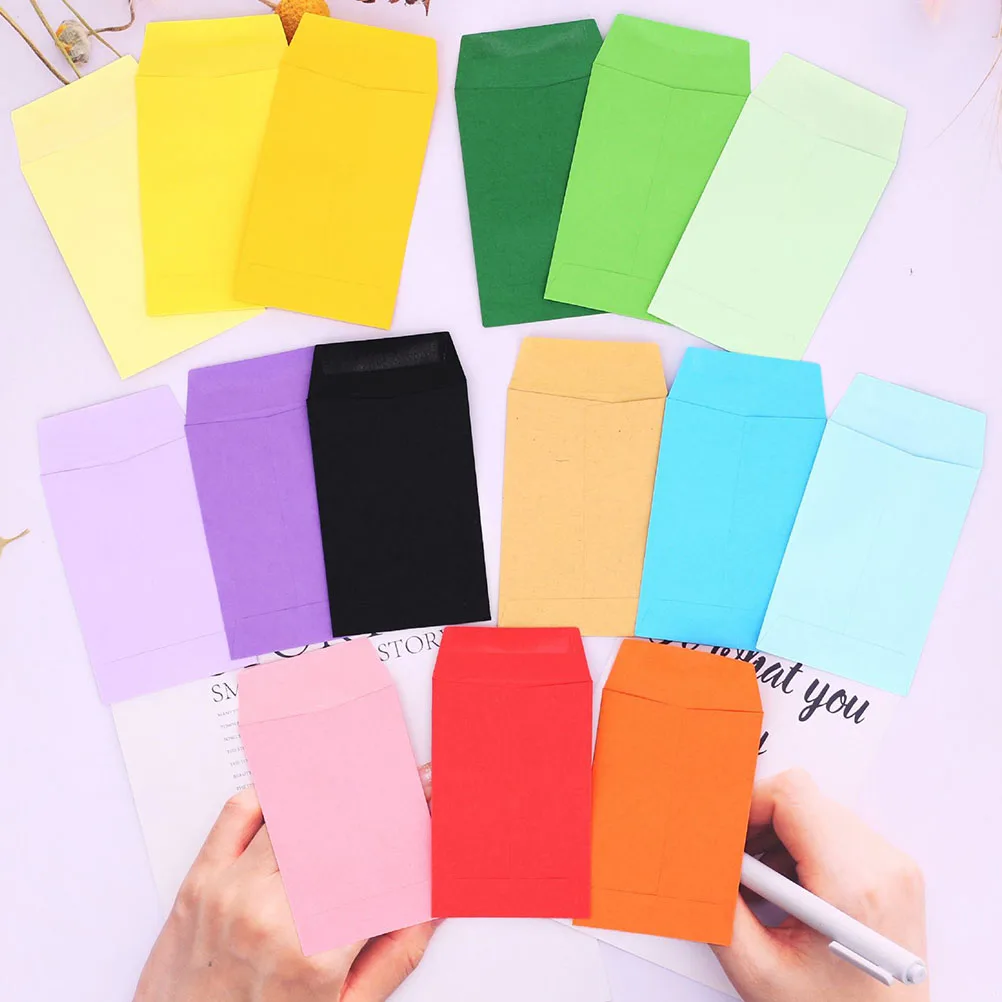 50pcs Small Cash Envelopes Colorful Money Envelopes Paper Letter Envelopes Card Packing Blank Envelopes Colorful Writing Papers
