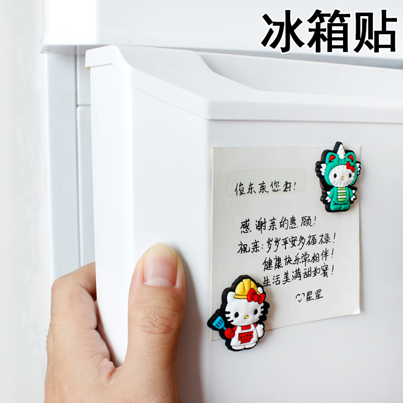 Hello Kitty กระดานวาดภาพซิลิโคน Decore ตู้เย็นขนาดเล็กตกแต่งบ้านสติกเกอร์แม่เหล็กตู้เย็นของที่ระลึกไวท์บอร์ดแม่เหล็ก
