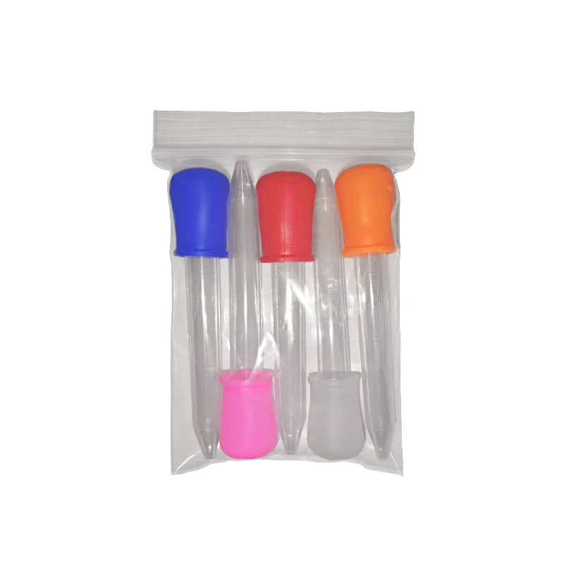 Pipetta in silicone trasparente da 5 ml Pipetta contagocce in plastica per medicinali per bambini Pipetta contagocce per alimenti liquidi 10 colori