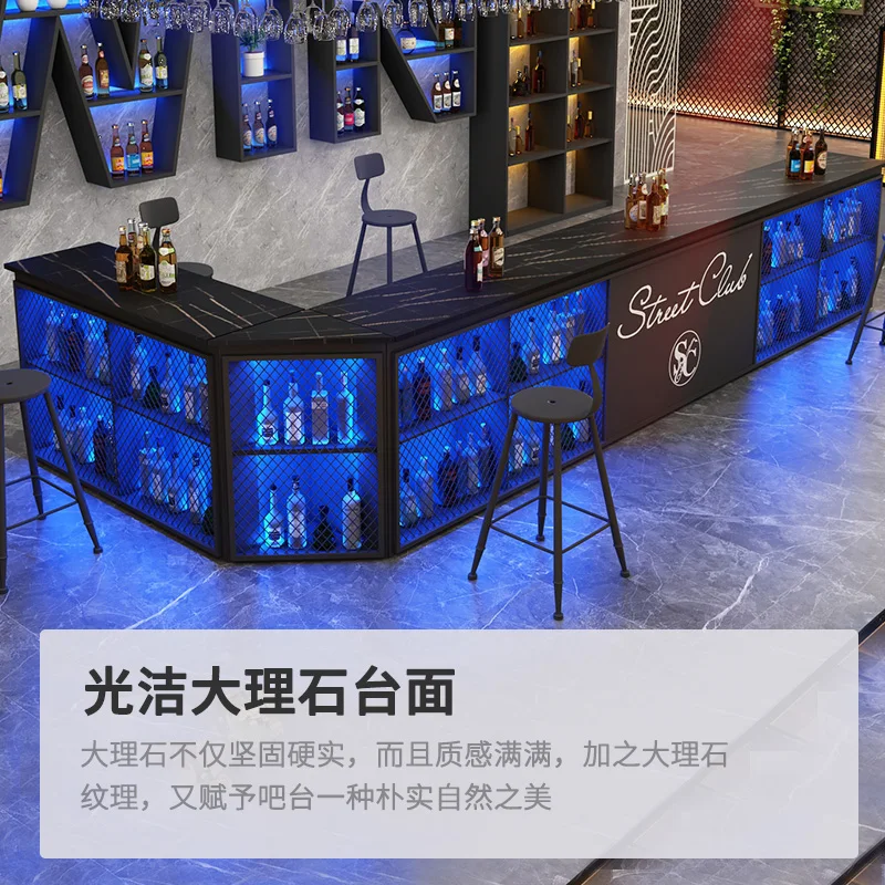Iron front desk reception desk clear bar barbecue shop hot pot restaurant industrial style bar bar checkout page