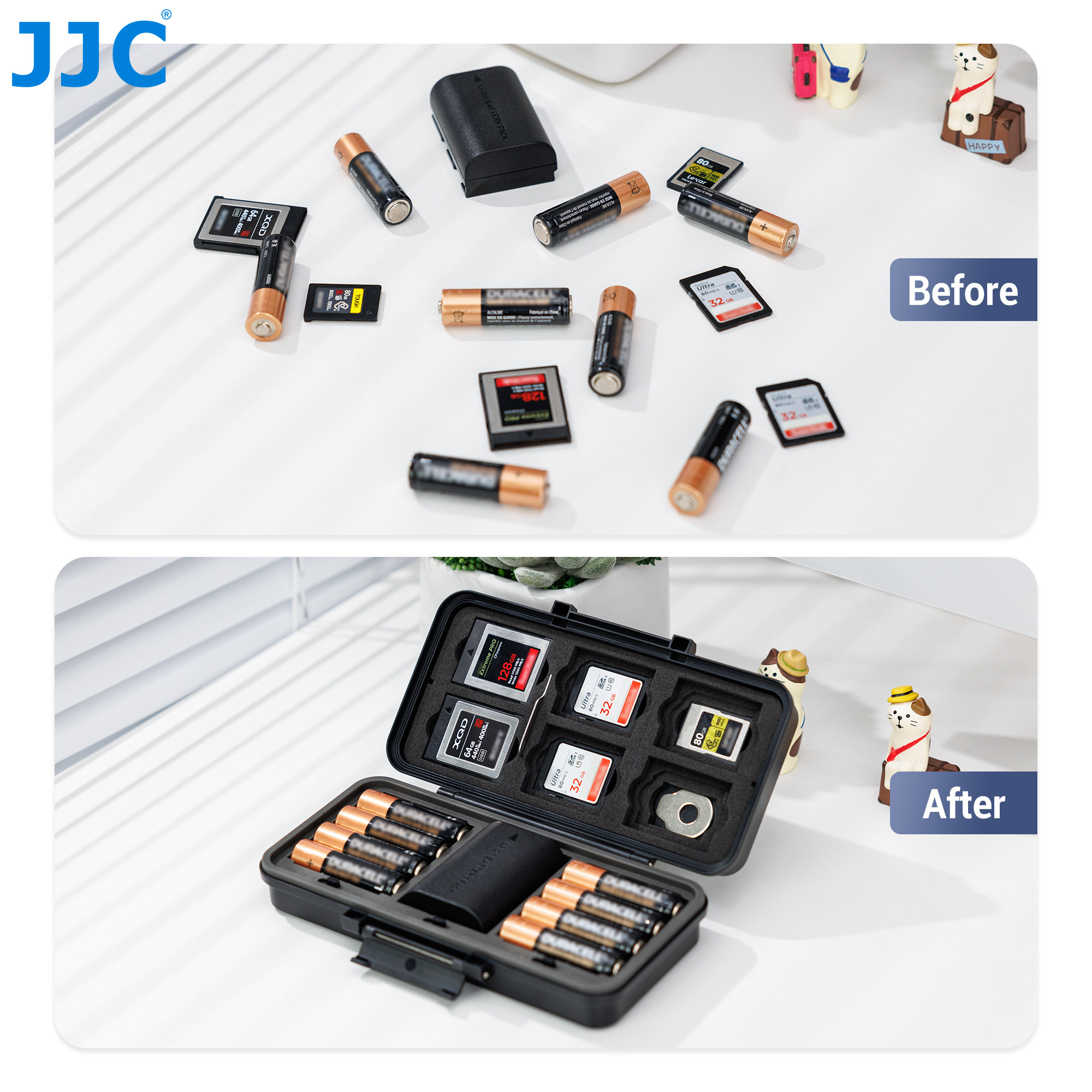 JJC Camera Batterij Geheugenkaart Opbergtas voor 6 SD-kaart 6 CFexpress Type-B/XQD 5 CFexpress Type-A Kaarten 3 Camera Batterijen