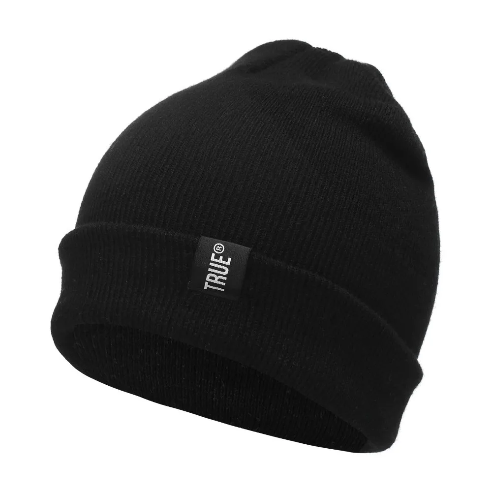 Letter True 10-Farben-Freizeitmützen für Männer und Frauen, modische gestrickte Wintermütze, solide Hip-Hop-Skullies-Mütze, Motorhaube, Unisex-Kappe
