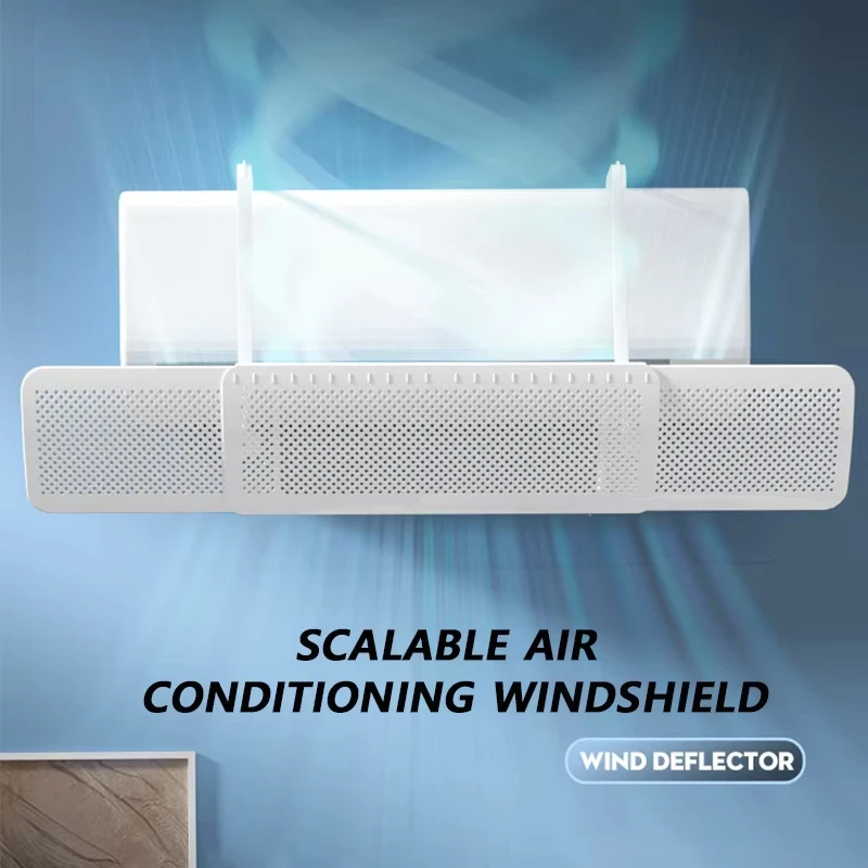 Protector contra el viento para aire acondicionado, cubierta de guía de viento ajustable escalable, deflector de salida, cubierta antipolvo para parabrisas