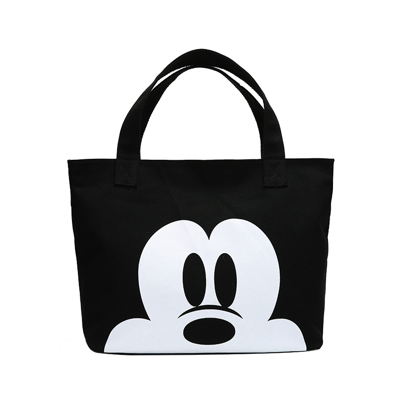 Disney Cartoon Mickey Damen Handtasche Student Mode Leinwand Umhängetasche Donald Duck Große Kapazität Einkaufstasche