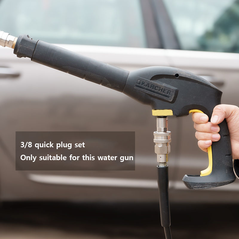 Adaptador de lavadora de alta presión, juego de enchufe rápido 3/8, conector rápido de manguera para pistola de agua Karcher, junta de conversión antibobinado