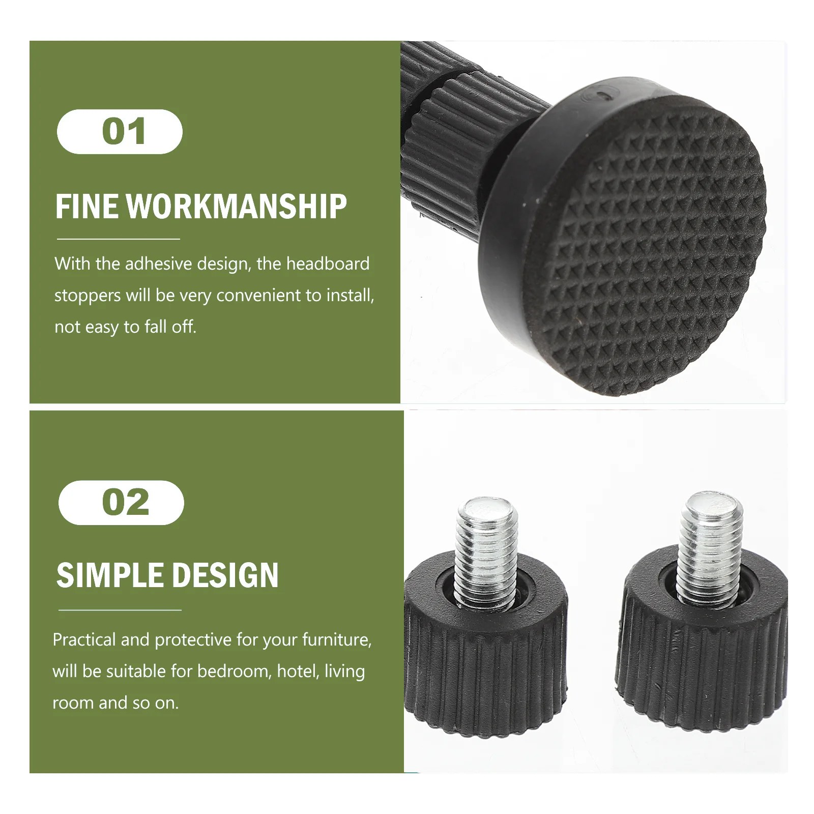 2 Pcs Furniture Fall Preventer Wall Headboard Stabilizers Bed Stoppers for Anti-squeak Tool Adjustable Anti-shake Frame Plastic