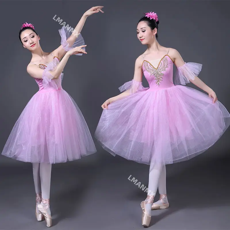 Erwachsene Weiß Schwanensee Ballett Tanzen Kleid Frauen Ballsaal Ballett Romantische Tutu Tanz Outfits Bühne Tragen Party Tanz Kleid
