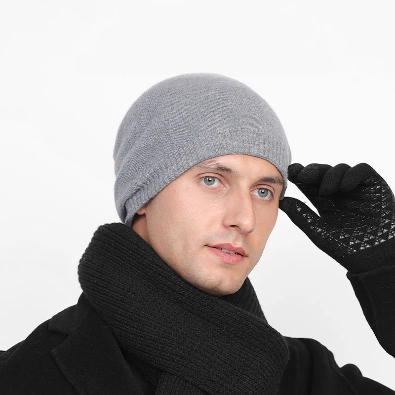 Men's Beanie Hats, Cold Hats, Ice Hats, Outdoor Warm Knit Hats, High Elastic Velvet Soft Hats