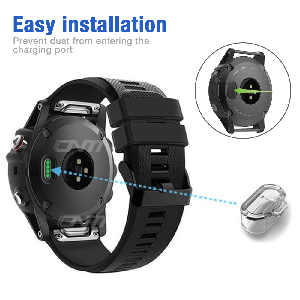Sạc Cảng Chống Bụi Cắm Bìa Protector Cap Cho Garmin Tiền Thân 955 945 255 Fenix 7 7S 7X 6 6S 6X TPU Rõ Ràng Bụi Cap Trường Hợp