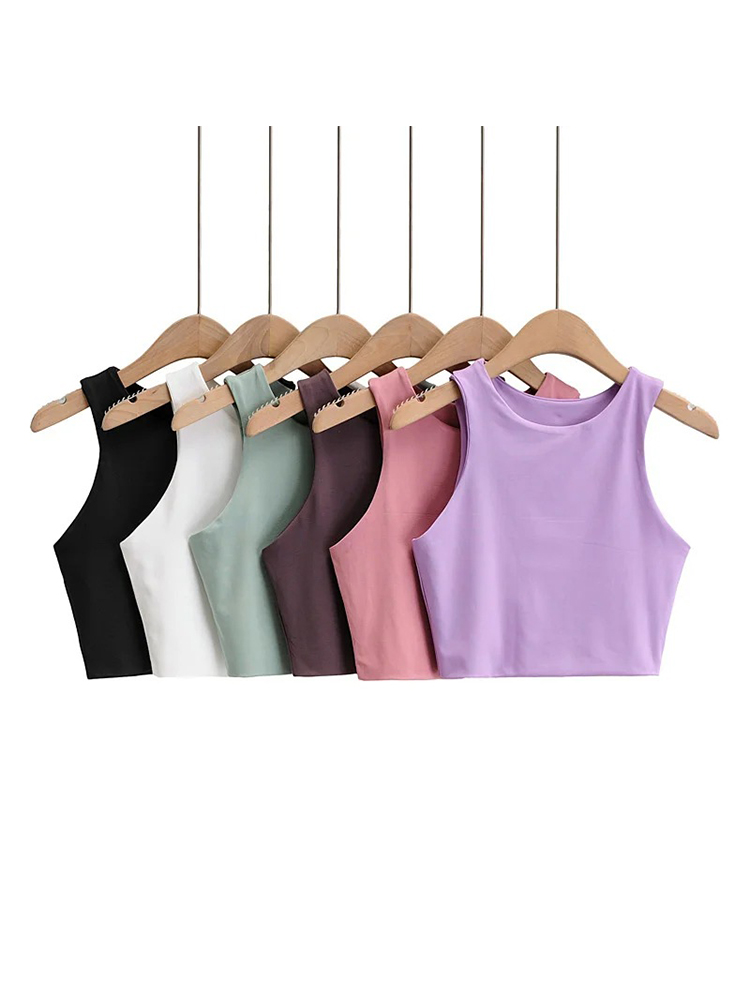 2023 Zomer Mode Vrouwen Sexy Slanke Tops O-hals Mouwloos Dubbel Nylon Dames Goede Kwaliteit Tank Tops 6 Kleuren