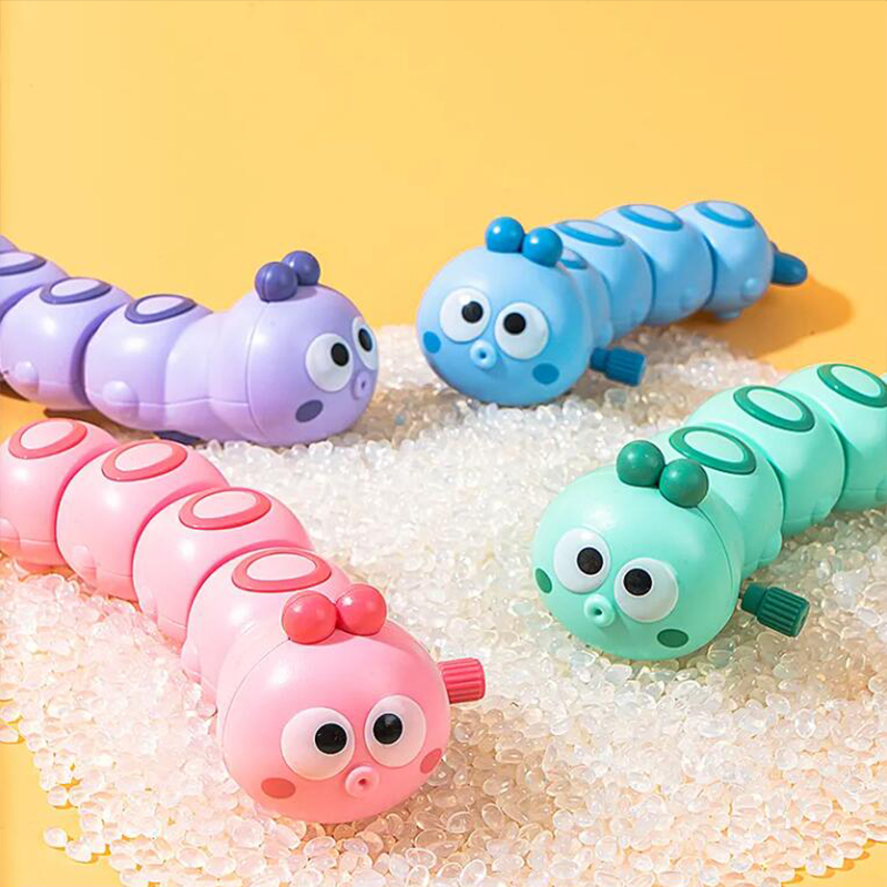 Brinquedo interativo para o banho do bebê e banheiro, lagarta, lagarta, wind-up, brinquedo clássico para crianças, rastejando