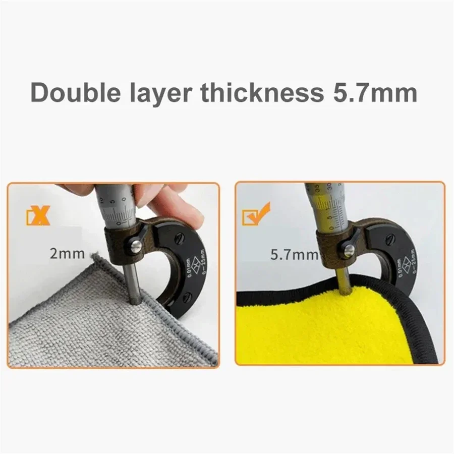 Toalla de limpieza de microfibra, paño de secado suave y grueso, toallas de lavado de carrocería de coche, trapos limpios de doble capa, accesorios para coche, 1/2/6 Uds.