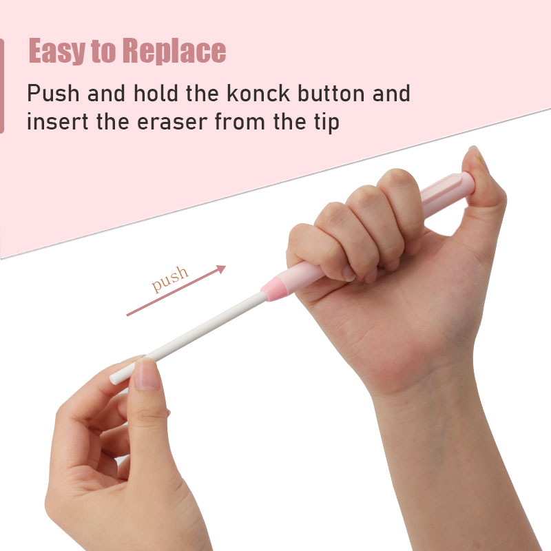 11Pcs/Set New Creative Pen Shape Press Type Pencil Eraser with Replaceable Core Sketching Painting Writing Erase Supplies